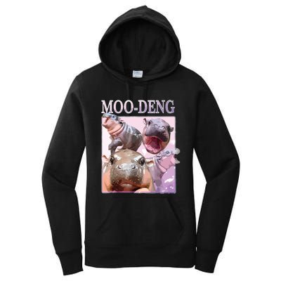 Moodeng The Famous Baby Pigmy Hippo Moodeng Women's Pullover Hoodie