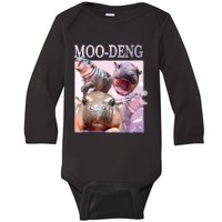 Moodeng The Famous Baby Pigmy Hippo Moodeng Baby Long Sleeve Bodysuit