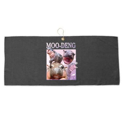 Moodeng The Famous Baby Pigmy Hippo Moodeng Large Microfiber Waffle Golf Towel