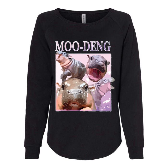 Moodeng The Famous Baby Pigmy Hippo Moodeng Womens California Wash Sweatshirt