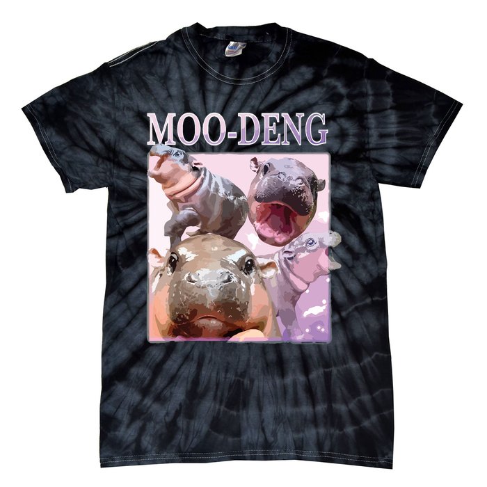 Moodeng The Famous Baby Pigmy Hippo Moodeng Tie-Dye T-Shirt