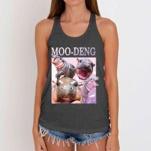 Moodeng The Famous Baby Pigmy Hippo Moodeng Women's Knotted Racerback Tank