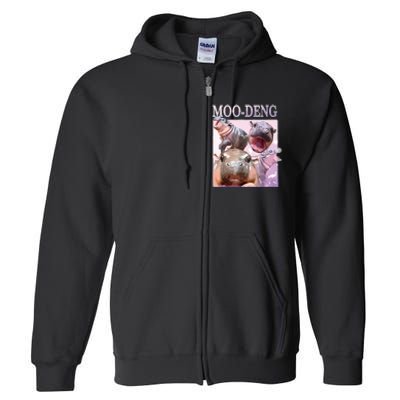 Moodeng The Famous Baby Pigmy Hippo Moodeng Full Zip Hoodie