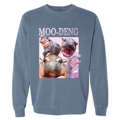 Moodeng The Famous Baby Pigmy Hippo Moodeng Garment-Dyed Sweatshirt