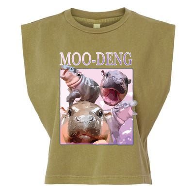 Moodeng The Famous Baby Pigmy Hippo Moodeng Garment-Dyed Women's Muscle Tee