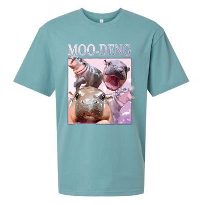 Moodeng The Famous Baby Pigmy Hippo Moodeng Sueded Cloud Jersey T-Shirt