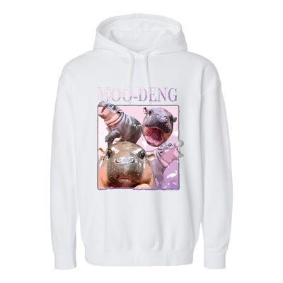 Moodeng The Famous Baby Pigmy Hippo Moodeng Garment-Dyed Fleece Hoodie