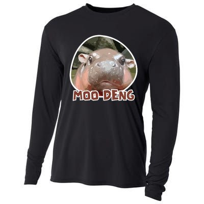 Moodeng The Famous Cute Baby Pigmy Hippo In Thailand Cooling Performance Long Sleeve Crew