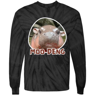 Moodeng The Famous Cute Baby Pigmy Hippo In Thailand Tie-Dye Long Sleeve Shirt