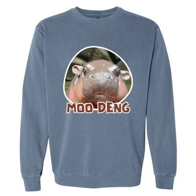 Moodeng The Famous Cute Baby Pigmy Hippo In Thailand Garment-Dyed Sweatshirt