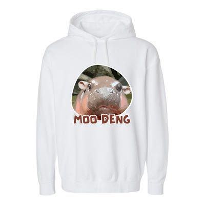 Moodeng The Famous Cute Baby Pigmy Hippo In Thailand Garment-Dyed Fleece Hoodie