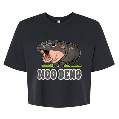 Moodeng The Famous Baby Pigmy Hippo Moodeng Bella+Canvas Jersey Crop Tee