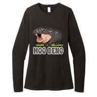 Moodeng The Famous Baby Pigmy Hippo Moodeng Womens CVC Long Sleeve Shirt