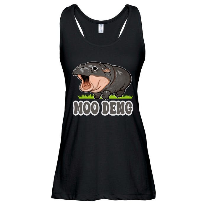 Moodeng The Famous Baby Pigmy Hippo Moodeng Ladies Essential Flowy Tank