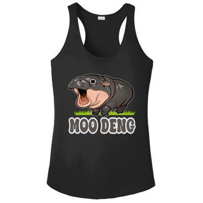 Moodeng The Famous Baby Pigmy Hippo Moodeng Ladies PosiCharge Competitor Racerback Tank