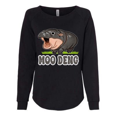 Moodeng The Famous Baby Pigmy Hippo Moodeng Womens California Wash Sweatshirt