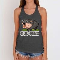 Moodeng The Famous Baby Pigmy Hippo Moodeng Women's Knotted Racerback Tank