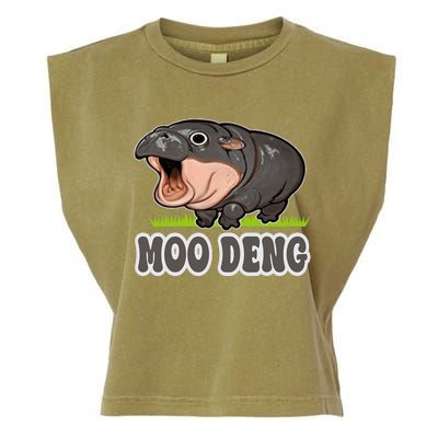 Moodeng The Famous Baby Pigmy Hippo Moodeng Garment-Dyed Women's Muscle Tee