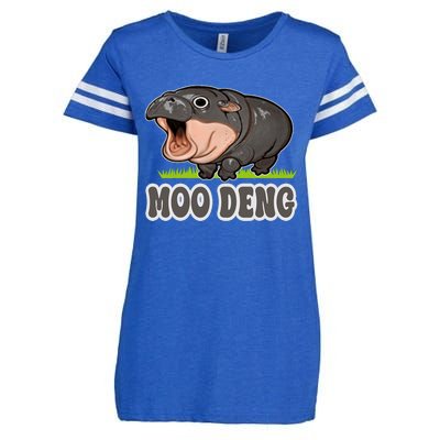 Moodeng The Famous Baby Pigmy Hippo Moodeng Enza Ladies Jersey Football T-Shirt