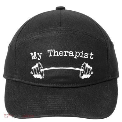 My Therapist Funny Workout Weight Lifting 7-Panel Snapback Hat