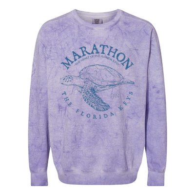 Marathon Turtle Florida Keys Scuba Fishing Diving Tee Colorblast Crewneck Sweatshirt