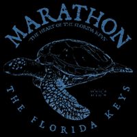 Marathon Turtle Florida Keys Scuba Fishing Diving Tee Stripe Pom Pom Beanie