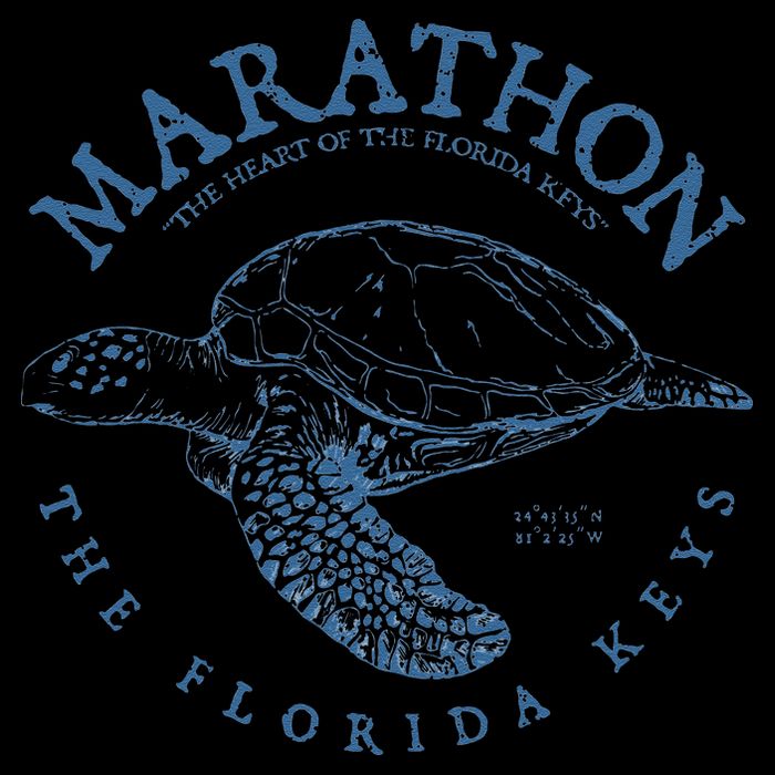 Marathon Turtle Florida Keys Scuba Fishing Diving Tee Stripe Pom Pom Beanie