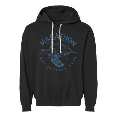 Marathon Turtle Florida Keys Scuba Fishing Diving Tee Garment-Dyed Fleece Hoodie