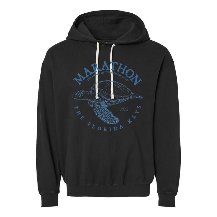 Marathon Turtle Florida Keys Scuba Fishing Diving Tee Garment-Dyed Fleece Hoodie