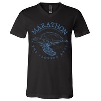 Marathon Turtle Florida Keys Scuba Fishing Diving Tee V-Neck T-Shirt