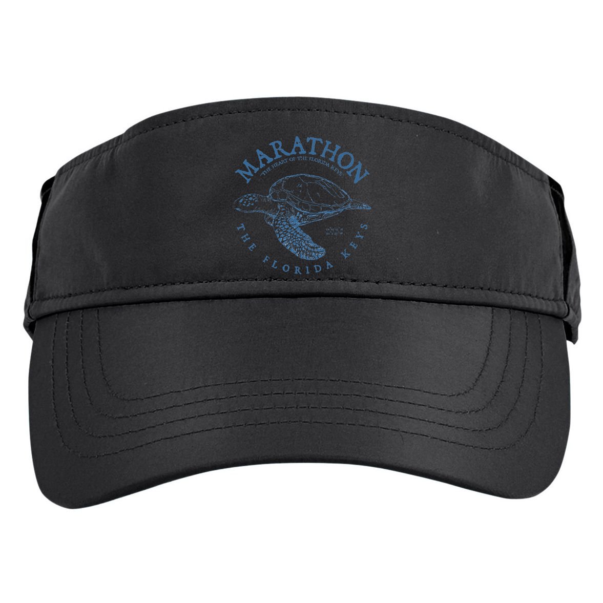 Marathon Turtle Florida Keys Scuba Fishing Diving Tee Adult Drive Performance Visor