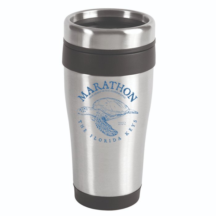 Marathon Turtle Florida Keys Scuba Fishing Diving Tee 16oz Travel Tumbler