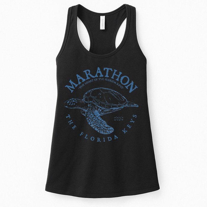 Marathon Turtle Florida Keys Scuba Fishing Diving Tee Womens Tank Top