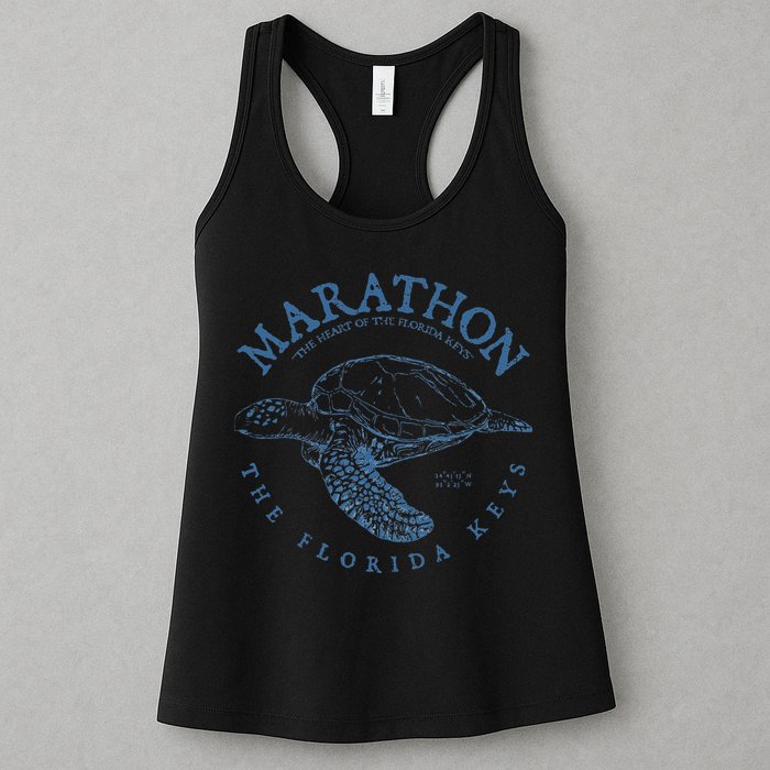 Marathon Turtle Florida Keys Scuba Fishing Diving Tee Womens Tank Top