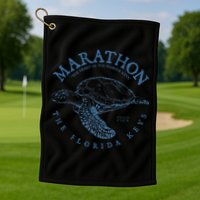 Marathon Turtle Florida Keys Scuba Fishing Diving Tee Golf Towel