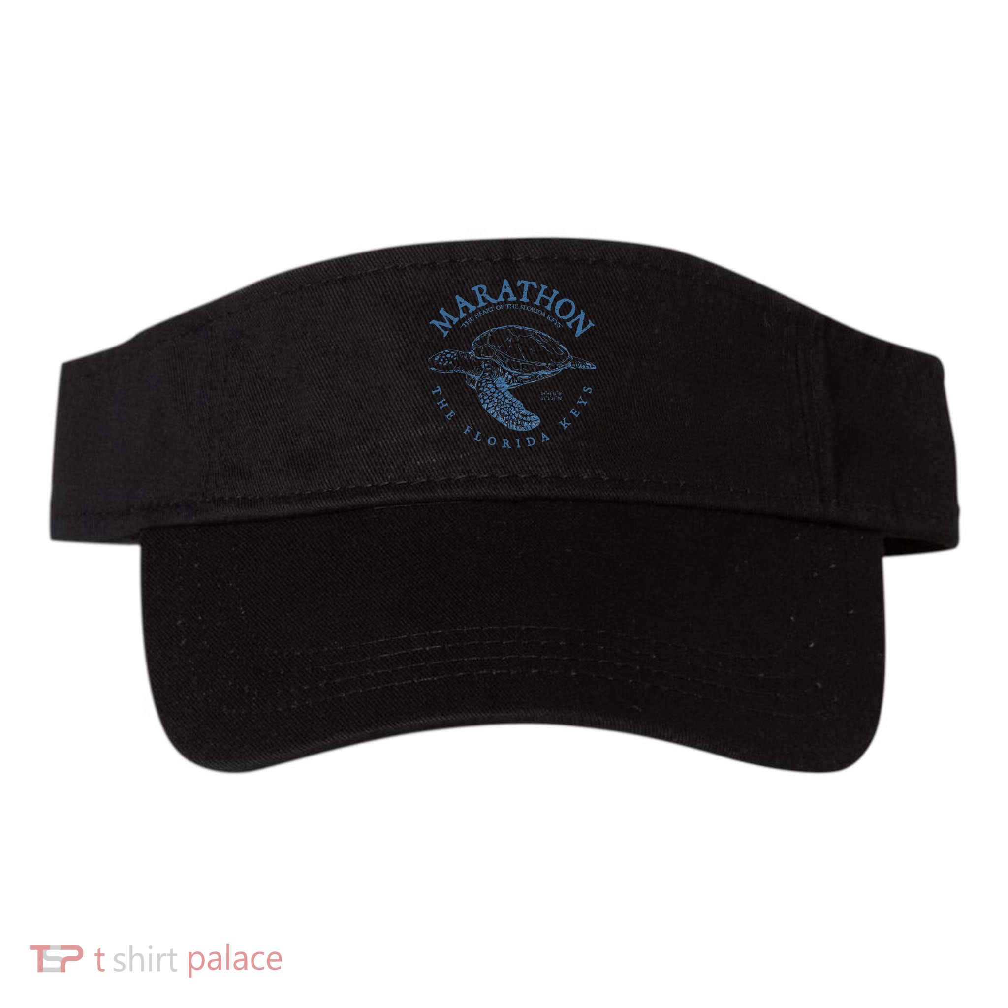 Marathon Turtle Florida Keys Scuba Fishing Diving Tee Visor