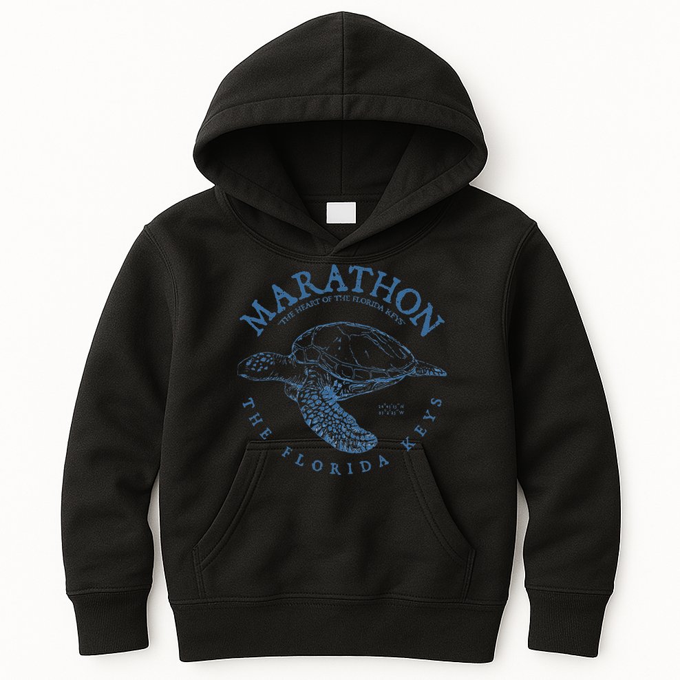 Marathon Turtle Florida Keys Scuba Fishing Diving Tee Kids Hoodie