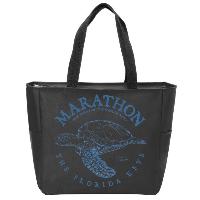 Marathon Turtle Florida Keys Scuba Fishing Diving Tee Zip Tote Bag