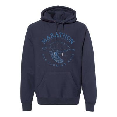 Marathon Turtle Florida Keys Scuba Fishing Diving Tee Premium Hoodie