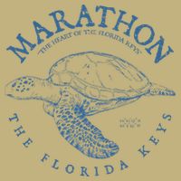 Marathon Turtle Florida Keys Scuba Fishing Diving Tee Button