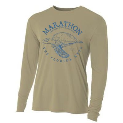 Marathon Turtle Florida Keys Scuba Fishing Diving Tee Cooling Performance Long Sleeve Crew