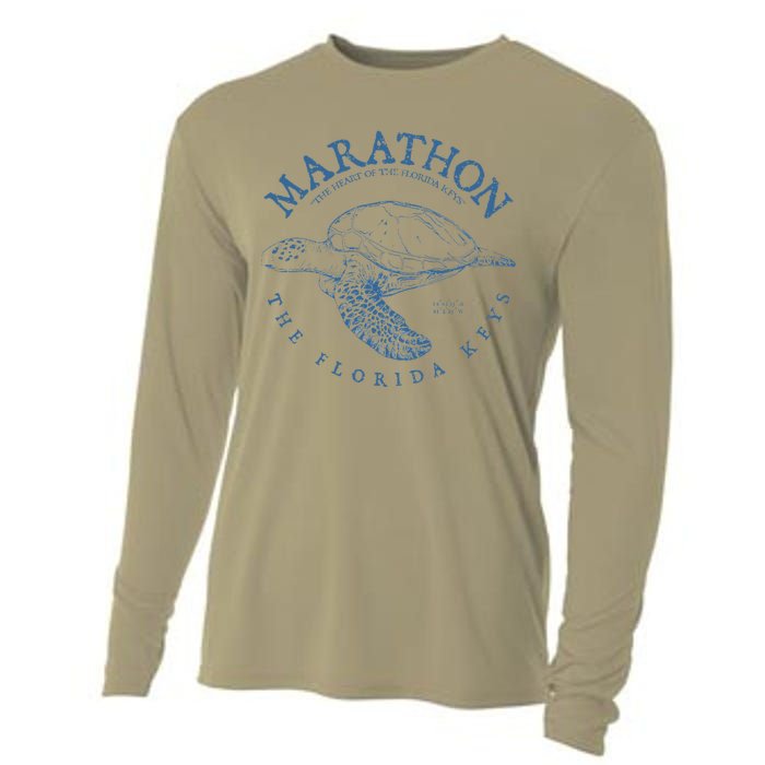 Marathon Turtle Florida Keys Scuba Fishing Diving Tee Cooling Performance Long Sleeve Crew