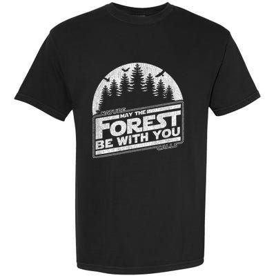 May The Forest Be With You Nature Camp Distressed Graphic Garment-Dyed Heavyweight T-Shirt