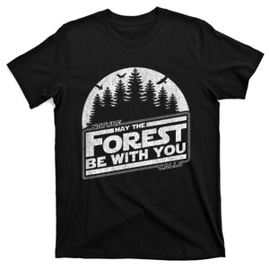 May The Forest Be With You Nature Camp Distressed Graphic T-Shirt