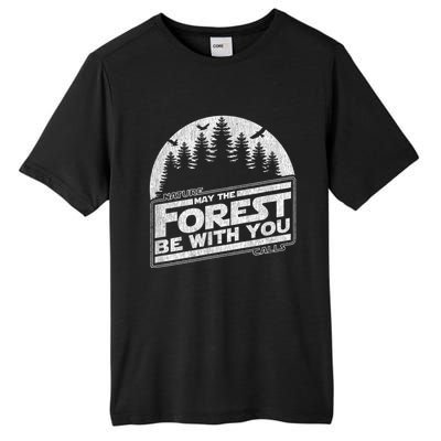 May The Forest Be With You Nature Camp Distressed Graphic Tall Fusion ChromaSoft Performance T-Shirt