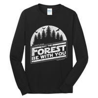 May The Forest Be With You Nature Camp Distressed Graphic Tall Long Sleeve T-Shirt