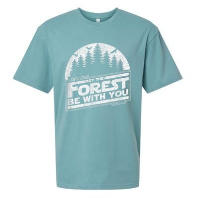 May The Forest Be With You Nature Camp Distressed Graphic Sueded Cloud Jersey T-Shirt