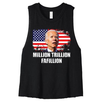 Million Trillion Fafillion Confused Biden Trump Debates 2024 Women's Racerback Cropped Tank