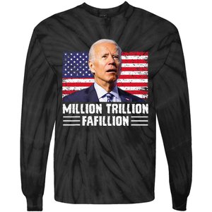 Million Trillion Fafillion Confused Biden Trump Debates 2024 Tie-Dye Long Sleeve Shirt