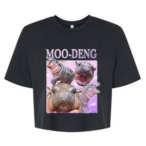 Moodeng The Famous Baby Pigmy Hippo Moodeng Bella+Canvas Jersey Crop Tee